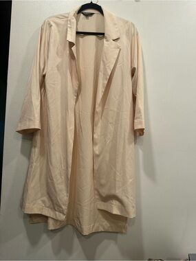 HAODUOYI Lightweight Cream Open-Front Robe Jacket